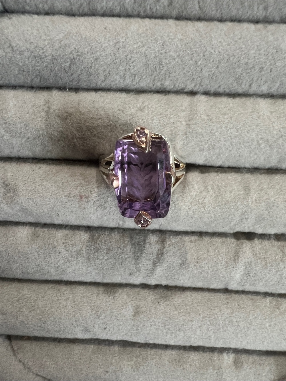 Amethyst Purple Vintage-Style Statement Ring - Women Jewelry